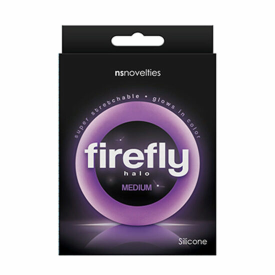 Firefly Halo Medium Silicone Cock Ring Glow In The Dark -Purple