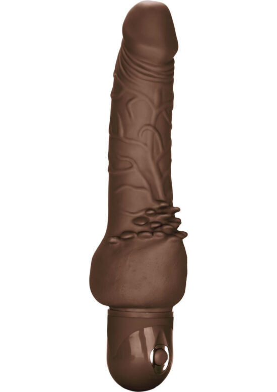 Power Stud Cliterrific Vibrating Dildo - Chocolate - Image 4