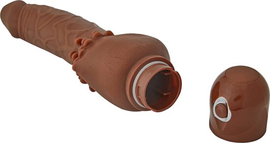 Power Stud Cliterrific Vibrating Dildo - Chocolate - Image 7