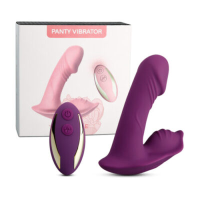 Remote Control 9-Speed Purple or Pink Colour Rechargeable Silicone Dildo Vibrator